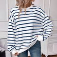 thumbnail image 5 of Lenpel Women's Oversized Sweratshirts Long Sleeve Color Block Striped Pullover Tops Loose Crew Neck Fall Outfits, 5 of 5