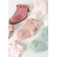 thumbnail image 3 of 5 Pairs Toddler Anti Slip Non Skid Socks Baby Little Girls Lace Flower Stripe Crew Socks, 3 of 9