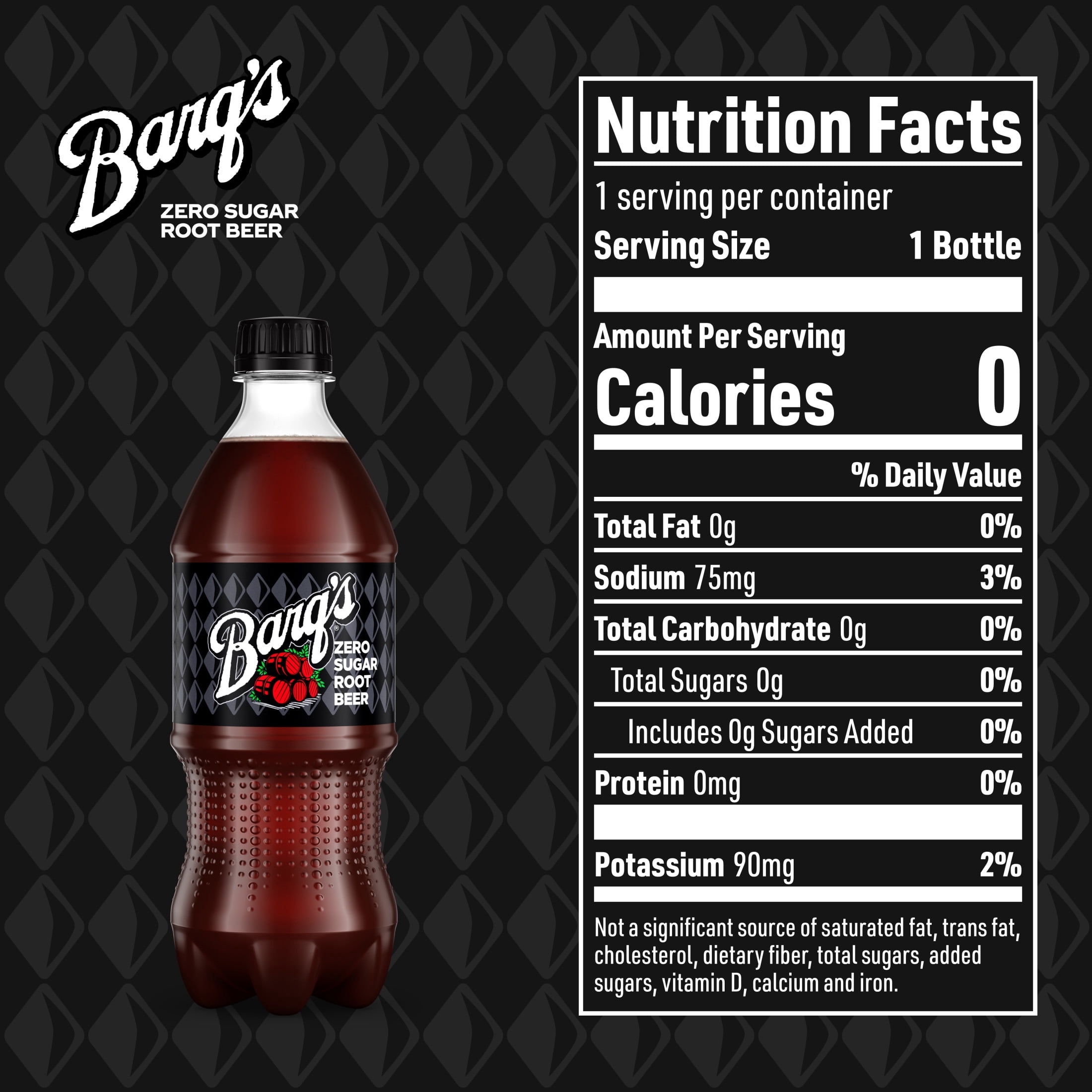 (5 pack) Barq's Zero Sugar Root Beer Soda Pop Bottle, 20 fl oz
