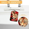thumbnail image 3 of Rose and Leopard Square PU Leather 2 Pack Travel Tag - Bag Tag - Suitcase Tag with Privacy Cover and Stainless Steel Ring - Suitable for Travel, Backpack, and Handbag, 3 of 7