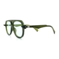 thumbnail image 6 of Retro Vintage Vibe Unique Horned Hinge Thick Plastic Racer Sunglasses All Green, 6 of 7