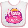 thumbnail image 3 of Inktastic I Love My Daddy Girls Girls Baby Bib, 3 of 4