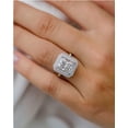 thumbnail image 3 of 2.00 Ct Radiant Cut Moissanite Double Halo Wedding Ring 14K White Gold Plated, 3 of 4