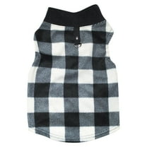 Dog Sweater Dog Clothes Warm Dog Vest with Leash Ring Dog Sweatshirt Winter Pet Clothes Plaid Dog Pullover for Puppy Small Dogs Cat, Large,F,L