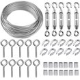 thumbnail image 1 of 30M Stainless Steel Rope Hanging Kit/Wire Rope 2mm PVC Coated Stainless Steel Rope, Garden Rope Steel Rope with M5 Tensioner Cable Hook and Eye, 1 of 5