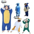 thumbnail image 3 of Zipper Kids Green Elf Cartoon Anime Pajamas Onesie Blue Shark Hamster Fleece One-Piece Girls Pink Cosplay Raccoon Kigurumi Boy, 3 of 4