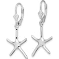 thumbnail image 2 of Sterling Silver Polished Starfish Leverback Earrings (39.92 X 16.21) Made In United States qe15572, 2 of 5