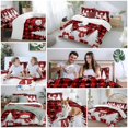 thumbnail image 5 of Christmas Red Snowman Comforter Set California King Size, White Pine Tree Xmas Balls Snow Plaid Soft Bedding Set for Man Woman, 4 Pieces Duvet Cover Set with Fitted Sheet, 2 Pillowcases, 5 of 9