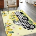 thumbnail image 4 of Area Rug 48×72in, Pastoral Plaid Truck Lemon Fruit Floor Carpet Living Room Rug, Farm Floral Leaves on Yellow Non-Slip Welcome Mat Indoor Rugs for Bedroom Dining Room, 4 of 9