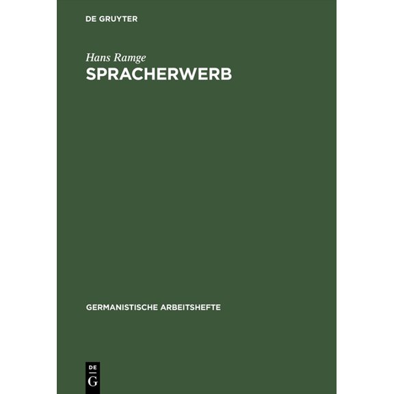 Germanistische Arbeitshefte Spracherwerb: Grundzüge Der Sprachentwicklung Des Kindes, Book 14, (Hardcover)