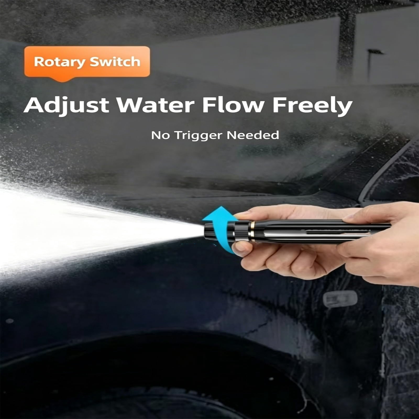 Heavy Duty Adjustable Twist Hose Nozzle Jet Sweeper Nozzle, Adjustable Metal Nozzle Garden Hose Sprinkler, Home High-Pressure Car Wash Water Gun with Booster Nozzle, Garden Hose Pressure Boost