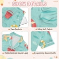 thumbnail image 4 of FORMRS Kids Short Sleeve Top and Pants Pajama Set Unisex Satin 2-Piece Sleepwear, Sizes 13-14Y, Blue Beach Pattern, 4 of 8