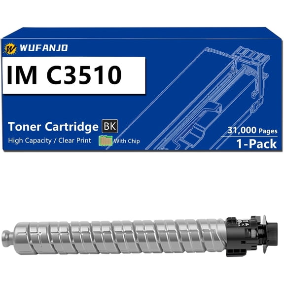 IM C3510 Toner Cartridge for 842550 842553 842552 842551 Compatible for Ricoh IM C3010 C3510 Printers, High Yield 31,000 Pages with Chip,Black-1 Pack