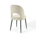 thumbnail image 4 of Modway Rouse Dining Side Chair Upholstered Fabric Set of 2 in Black Beige, 4 of 7