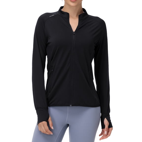 TRYSIL Women's Jackets Athletic UPF50  Lightweight Full-Zip Long Sleeve Outdoor Running Shirts,Size(XS-4XL)