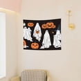 thumbnail image 3 of Kdxio Halloween Ghosts And Pumpkins Wall Hanging Tapestries Banner For Bedroom College Dorm Home Living Room Party Decor 29X37 In, 3 of 8