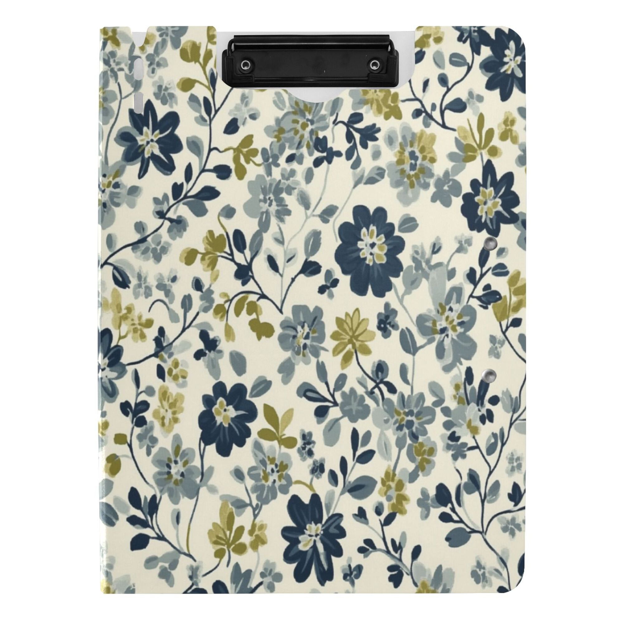 FORMRS A4 Clipboard Folder with Pen Holder Horizontal Foldable School Office Binder, Light Floral