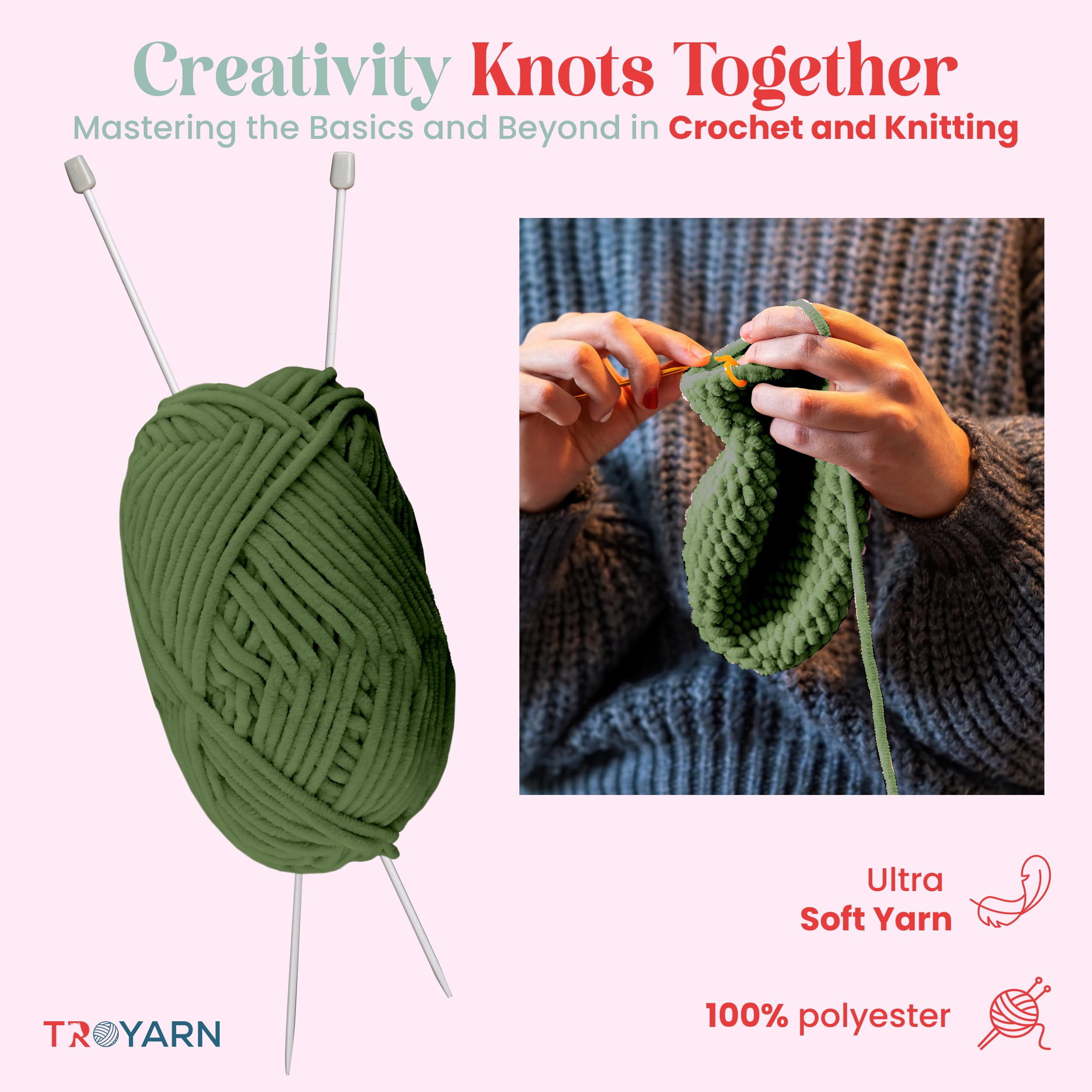 Velvet Yarn for Crocheting - Chenille Yarn, 100g (132 Yards) Amigurumi Yarn, Fluffy Yarn, Plush Yarn, Baby Blanket Yarn for Crocheting, Size 6