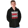 thumbnail image 5 of Maximum Laziness Achieved Funny Lazy Zip Up Hoodie Men's Women's Brisco Brands X, 5 of 6