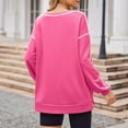 thumbnail image 4 of Ashirexll Crewneck Sweatshirts Women, Fall Sweatshirts for Women, Ladies' Oversized Sweatshirts Long Sleeve Round Neck Side Zipper Pullover Fall Trendy Clothes, 4 of 7