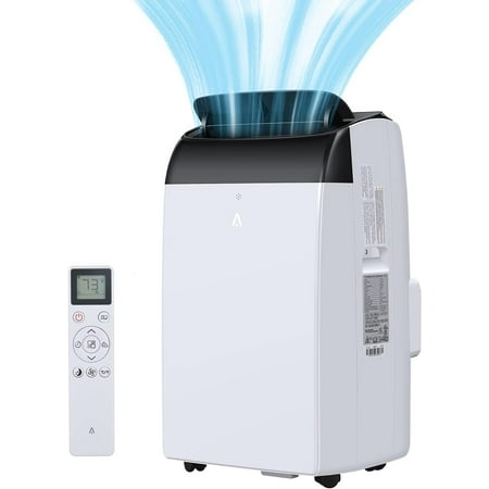 Portable Air Conditioner, 14000BTU Cooling for Rooms up to 750 Sq.Ft., 3-in-1 AC Unit with Remote Control – Cooling, Dehumidifier, Fan,Low Noise, Energy Saving and Efficient Drain Design, White.