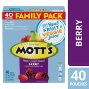 Mott's Fruit Flavored Snacks, Berry, Family Pack, Gluten Free, 40 ct