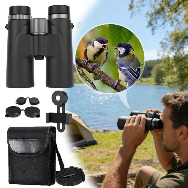Klonfd War Max Binoculars 12x42 Adults High Magnification Binoculars For Adults High PowerGreat For Birdwatching Wider View
