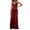 Red, variant on Women’S 2-Piece Summer Casual Outfit Set, Halter Neck Ruffle Trim Cut Out Fitted Top With High Waist Tiered Drawstring Maxi Skirt, Soft Lightweight Polyester Fabric, 2pcs, Sizes S M L