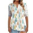 thumbnail image 1 of Blusa informal de manga corta con cuello en V y malla de encaje con estampado floral para mujer OAVQHLG3B Store  lin121212, 1 of 4