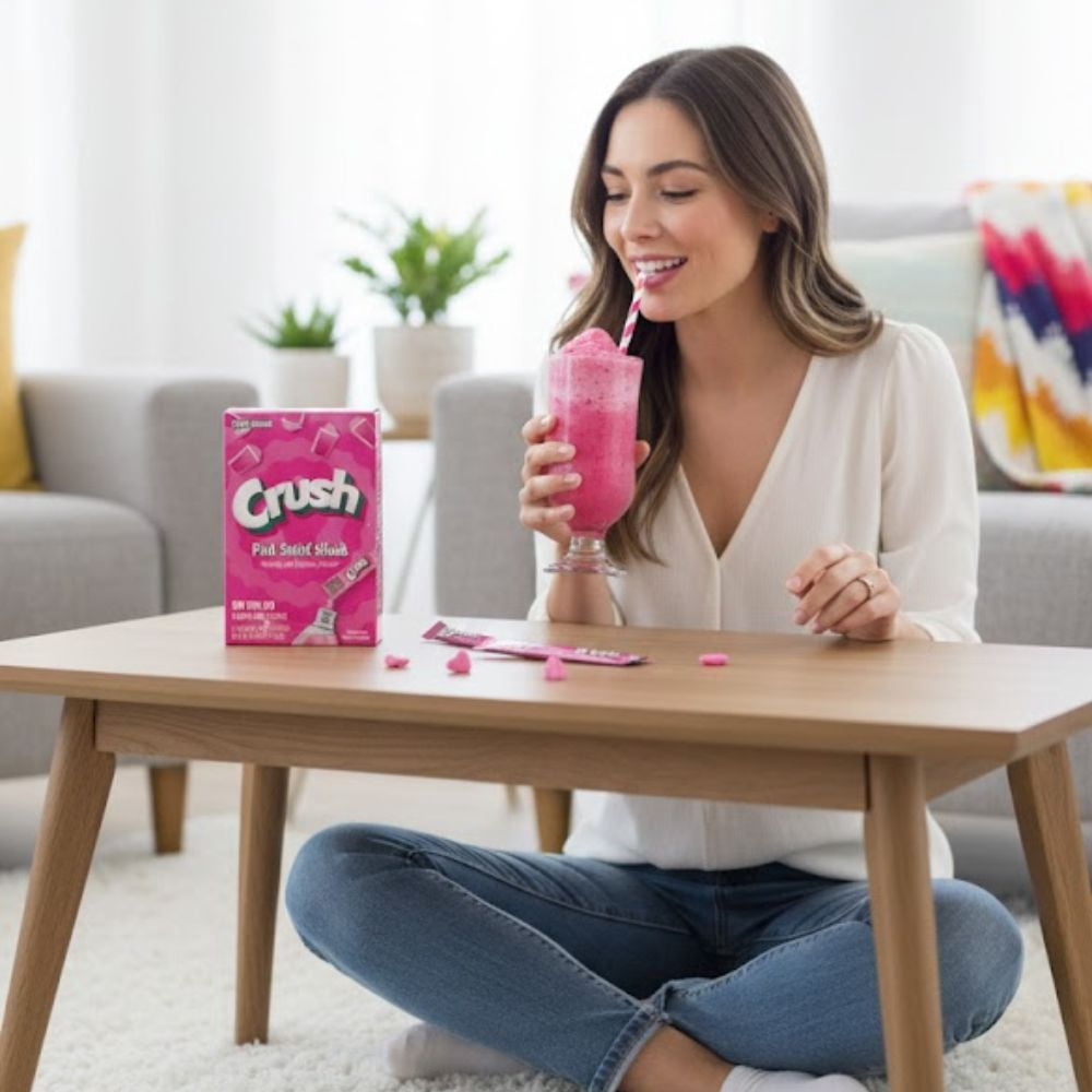 Crush Pink Swirl Slush On-The-Go Drink Mix (2 Pack) + Bonus Customized Emergency Whistle – Zero Sugar Powder Sticks with Colors from Natural Sources