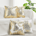 thumbnail image 2 of Funda Para Cojin Decorativo Almohada De Terciopelo 45 x 45 cm COMBO 1, 4 Pzs Blancos Flores Doradas, 2 of 5