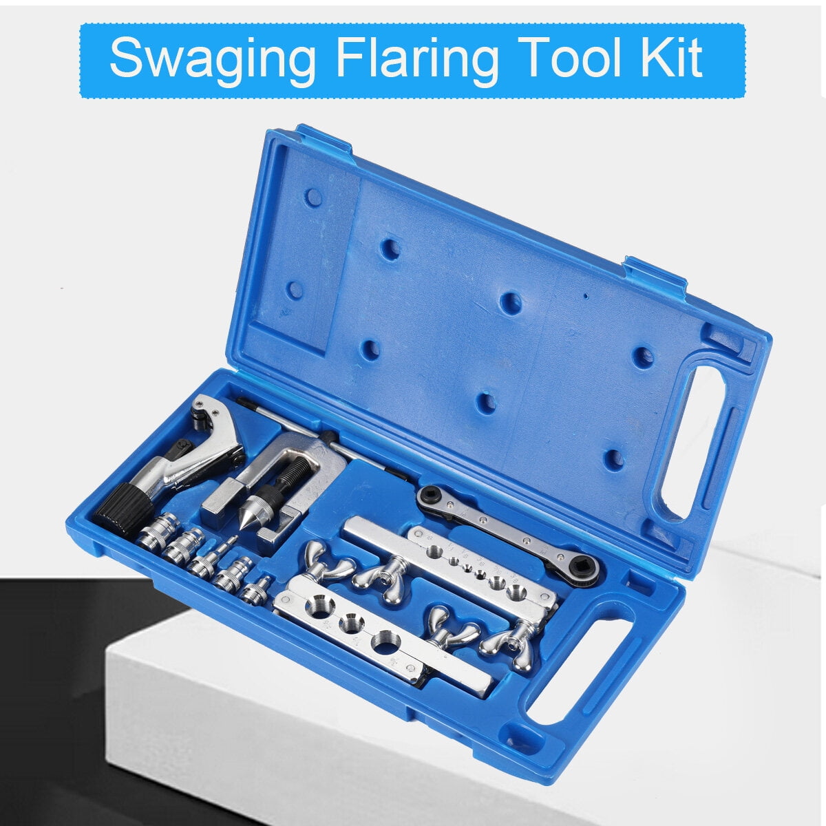 TABODD Brake Line Flaring Tool Kit with Swaging Tool Set for 45° Single