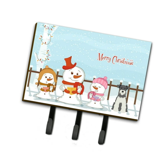 Merry Christmas Carolers Miniature Schnauzer Salt and Pepper Leash or Key Holder