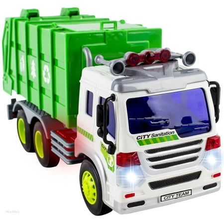 Garbage Truck Toys for 3 Year Old Boys and Girls, Friction Powered Toy, Play Vehicle Cars for Toddlers