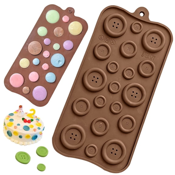 Xingjin Button Silicone Mold, Chocolate Molds Silicone with Non-Stick Surface, Candy Molds for Gummy and Chocolate Creations