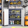 thumbnail image 5 of Metal Storage Cabinet, 42" Locking Steel Office Cabinet with 2 Doors, Tool Garage Cabinet with 2 Adjustable Shelves, Lockable File Cabinets for Home, Office, Classroom, Kitchen(White & Gray), 5 of 5