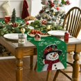 thumbnail image 2 of Smile Green Snowman Let It Snow Winter Table Runner, Seasonal Christmas Kitchen Dining Table Decoration for Home Party Indoor 13x72 Inch, 2 of 6