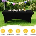 thumbnail image 3 of Mantel Smiry Spandex de 4 pies negro para mesa rectangular, 3 of 8