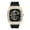 Gold Black, variant on Men's 40mm Iced Out Tonneau Shape Silicone Band Watch - Silver Black Finish