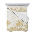 thumbnail image 7 of Palm Trees Twin Size Down Alternative Comforter, Lightweight Comforter Quilt Bedding Set with Pillow Shams Yellow Tropical Plants Summer Forest Scenery All Seasons Bed Comforter Duvet Insert 68"x86", 7 of 7