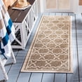thumbnail image 2 of SAFAVIEH Courtyard Allison Geometric Bordered Indoor/Outdoor Runner Rug, 2'3" x 10', Brown/Bone, 2 of 8