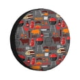 thumbnail image 1 of Bingfone Icônes de BBQ pour Housse de Pneu de Rechange, Protecteurs de Roue Universels Résistants aux Intempéries pour VR, Caravane, Remorque de Voyage, SUV, Camion-14 Pouces, 1 of 6