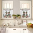 thumbnail image 4 of Merry Christmas Kitchen Curtains and Valances Set, Western Green Boots Pine Leaf Candy Canes Rod Pocket Window Valance Window Curtain Panels for Living Room Bedroom Laundry, 27.5x36in, 3 Pieces, 4 of 7