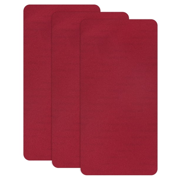 Uxcell 3-Pack Parches de Reparación de Poliéster, 7.9 x 3.9" Parches de Reparación de Tela Autoadhesivos para Sofás, Rojo Vino