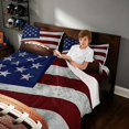 thumbnail image 4 of Manfei Cartoon Football Bed Sheets, US Flag Sport Full Size Sheets, Red White Blue 4pcs(1 Flat Sheet, 1 Fitted Sheet and 2 Pillowcases), 4 of 6