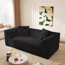 79.5'' Futon Sofa Bed, Foldable Sleeper Sofa, Chenille Boneless Couch, 3-in-1 Modern Convertible Loveseat with 2 Pillows, Deep Seat, Folding Couches for Living Room, Apartment, Bedroom, Black