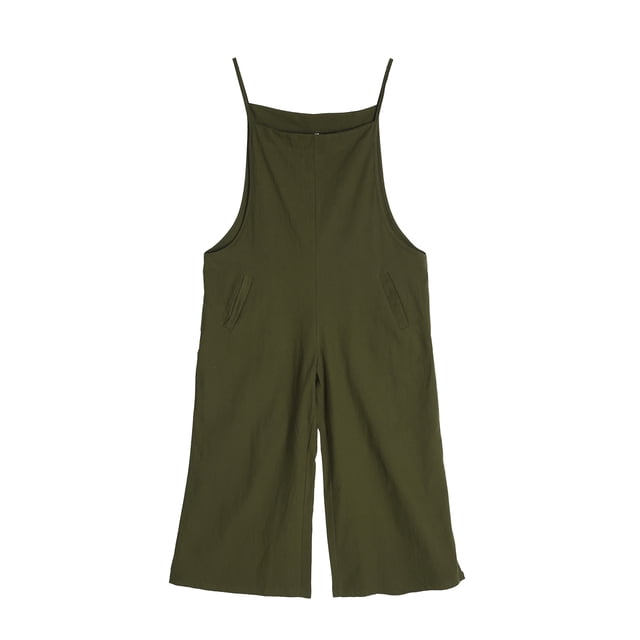 Mialoley Été Femmes en Vrac Lin Bretelles Pantalon Jambe Large Pantalon