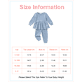 thumbnail image 2 of 6 Months Baby Girls Clothes 12 Months Girls Fall Winter Outfits Set Solid Color Infant Girl Long Sleeve Sweatshirt Top Pants Set Light Blue, 2 of 6