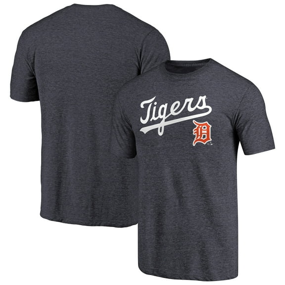 Men's Navy Detroit Tigers Vintage Cooperstown Collection Wahconah Tri-Blend T-Shirt