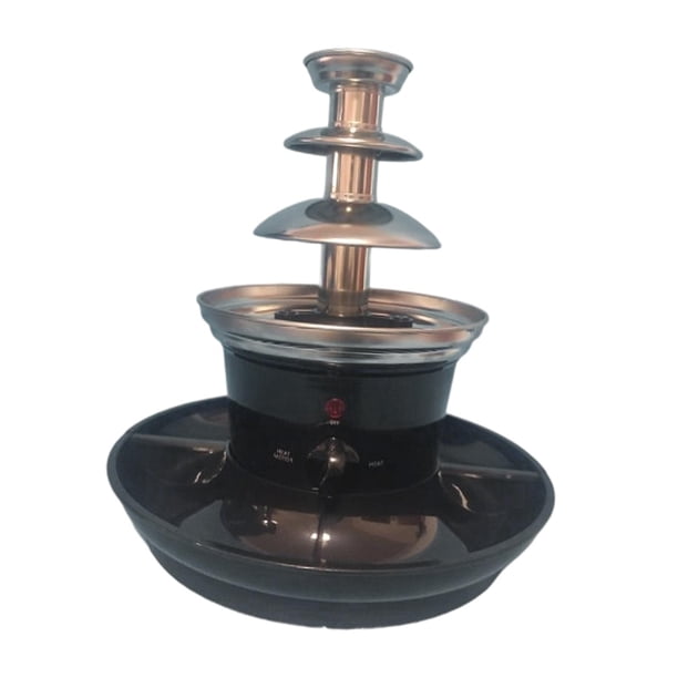 Fuente de fondue de chocolate eléctrica, máquina de fondue de chocolate de , cascada, de acero inoxidable, para derretir mojar, idea Negro